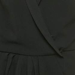 Pre Owned Saint Laurent Paris Black Crepe Drape Detail Playsuit S