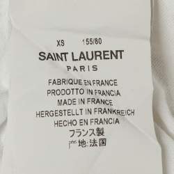 Pre Owned Saint Laurent White Smoking Kills Print Cotton T-Shirt XS