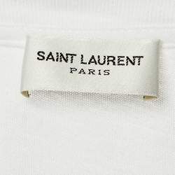 Pre Owned Saint Laurent White Smoking Kills Print Cotton T-Shirt XS