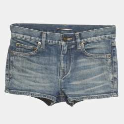 Pre Owned Saint Laurent Paris Blue Denim Shorts S