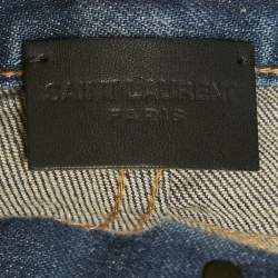 Pre Owned Saint Laurent Paris Blue Denim Shorts S