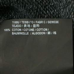Pre Owned Saint Laurent Faded Grey Logo Print Cotton Distressed Sweatshirt S