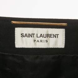 Pre Owned Saint Laurent Paris Black Suede Buckle Detail Mini Skirt S 