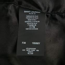 Pre Owned Saint Laurent Paris Black Suede Buckle Detail Mini Skirt S 