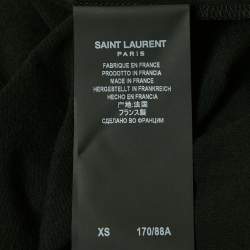Pre Owned Saint Laurent Black Foil Print Jersey T-Shirt XS