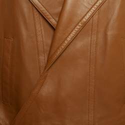 Pre Owned Saint Laurent Paris Brown Leather Jacket M