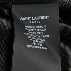 Pre Owned Saint Laurent Paris Black Embellished Velvet Bomber Jacket S