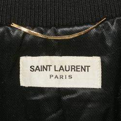 Pre Owned Saint Laurent Paris Black Embellished Velvet Bomber Jacket S