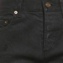 Pre Owned Saint Laurent Paris Black Denim Ripped Jeans M/Waist 30"