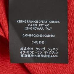 Pre Owned Saint Laurent Paris Red Logo Print Jersey T-Shirt M