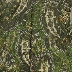 Pre Owned Saint Laurent Paris Green Paisley Print Silk Sheer Maxi Dress M