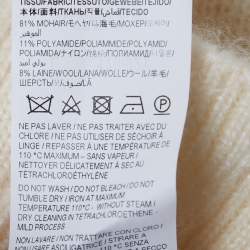 Pre Owned Saint Laurent Paris Ivory Mohair Turtle Neck Crop Sweater L