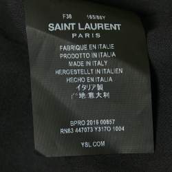 Pre Owned فستان سان لوران باريس أسود بنقشة حيوانات من حرير قصير مقاس ميديوم (متوسط)