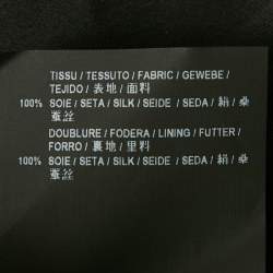 Pre Owned فستان سان لوران باريس أسود بنقشة حيوانات من حرير قصير مقاس ميديوم (متوسط)