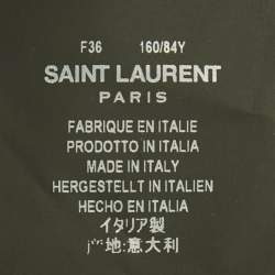 مملوكة مسبقًا Saint Laurent Paris Black Embellished Detail Crepe Bodysuit S 