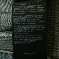 Pre Owned Saint Laurent Paris Blue Washed Wide Cut Denim Jeans S Waist 26"