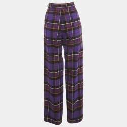 Pre Owned بنطلون سان لوران قماش صوف قديم أرجواني مقاس متوسط (ميديوم)