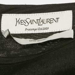 مملوكة مسبقًا Saint Laurent Paris Black Jersey Frilled Playsuit S