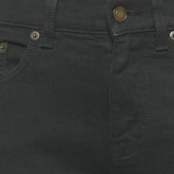 مملوكة مسبقًا بنطلون جينز ممزق سان لوران باريس دينم أسود مقاس وسط 30 بوصة