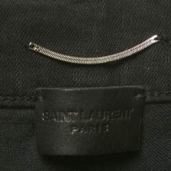 مملوكة مسبقًا بنطلون جينز ممزق سان لوران باريس دينم أسود مقاس وسط 30 بوصة