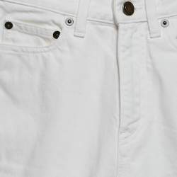 مملوكة مسبقًا Saint Laurent White Denim Straight Fit Jeans S/Waist 25"