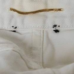 مملوكة مسبقًا Saint Laurent White Denim Straight Fit Jeans S/Waist 25"