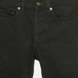 Pre Owned بنطلون جينز سان لوران باريس دينم أسود بقصة عادية مقاس صغير - الخصر 31"