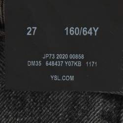 Pre Owned Saint Laurent Paris Grey High Rise Jeans S/Waist 27"