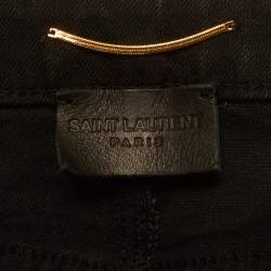 مملوكة مسبقًا بنطلون جينز سان لوران باريس دينم أسود بقصة عادية مقاس صغير - الخصر 31"