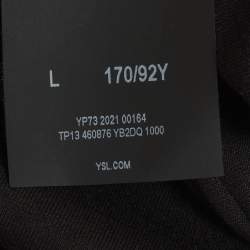 Pre Owned Saint Laurent Paris Black Logo Print Jersey T-Shirt L