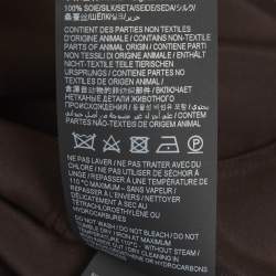 Pre Owned قميص سان لوران باريس حرير بني أكمام طويلة مقاس صغير (سمول)