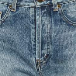 مملوكة مسبقًا بنطلون جينز ممزق سان لوران باريس دنيم أزرق مقاس خصر 26 - صغير