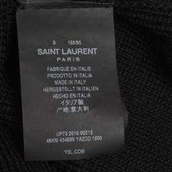 Pre Owned سترة سان لوران باريس شارة شعار مزيج صوف أسود صغير