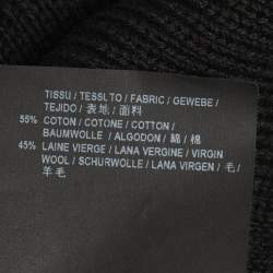 Pre Owned سترة سان لوران باريس شارة شعار مزيج صوف أسود صغير