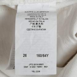 مملوكة مسبقًا Saint Laurent White Denim Straight Fit Jeans S/Waist 26"