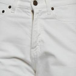 مملوكة مسبقًا Saint Laurent White Denim Straight Fit Jeans S/Waist 26"