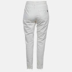 مملوكة مسبقًا Saint Laurent White Denim Straight Fit Jeans S/Waist 26"