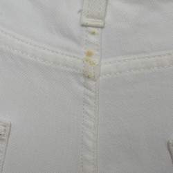 مملوكة مسبقًا Saint Laurent White Denim Straight Fit Jeans S/Waist 26"