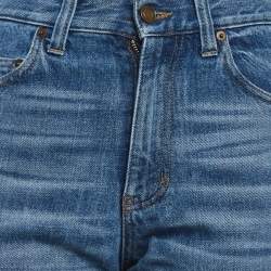 Pre Owned بنطلون جينز سان لوران باريس دنيم أزرق مستقيم - مقاس صغير الخصر 27"