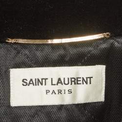 Pre Owned Saint Laurent Black Velvet Double Breasted Peacoat XL