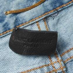 Pre Owned بنطلون جينز سان لوران باريس دينم أزرق بقصة عادية مقاس متوسط