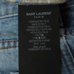 Pre Owned بنطلون جينز سان لوران باريس دينم أزرق بقصة عادية مقاس متوسط