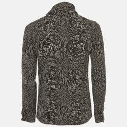 Pre Owned Saint Laurent Paris Black Dots Print Silk Shirt S
