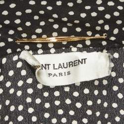 Pre Owned Saint Laurent Paris Black Dots Print Silk Shirt S