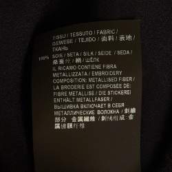 Pre Owned Saint Laurent Paris Blue Studded Satin Tie-Up Shirt M