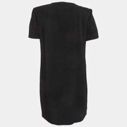 Pre Owned Saint Laurent Black Lurex Mini Dress M