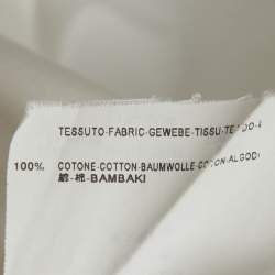 مملوكة مسبقًا قميص سان لوران أبيض قطن طويل الأكمام مقاس متوسط