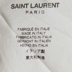 مملوكة مسبقًا قميص سان لوران أبيض قطن طويل الأكمام مقاس متوسط