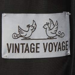 Pre Owned Saint Laurent Paris Vintage Black Tweed Wrap Midi Dress L