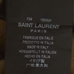 Pre Owned Saint Laurent Paris Olive Green Denim Mini Skirt S